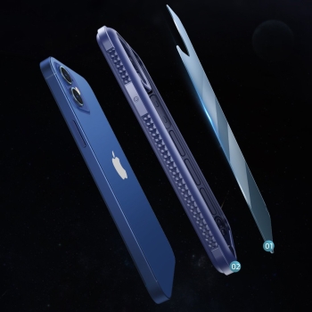 Pancerne wytrzymałe etui do iPhone 12 Pro Max Frigate Series niebieski