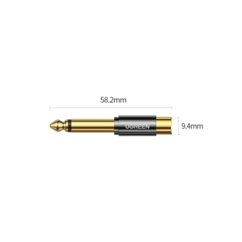 Przejściówka wtyczka adapter jack 6.35 mm męski na RCA żeński złoty