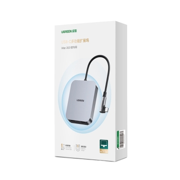 Dodatkowe porty HUB do iMac USB-C - 3x USB + czytnik kart SD TF szary