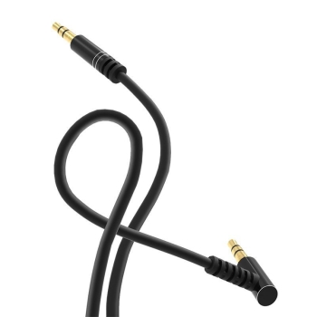 Kątowy kabel przewód audio AUX mini jack 3.5mm 1m czarny