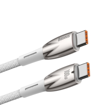 Kabel przewód do szybkiego ładowania Glimmer Series USB-C 480Mb/s PD 100W 2m biały