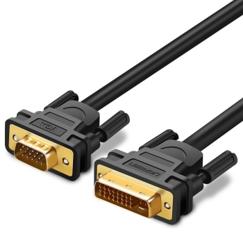 Przejściówka przewód kabel DVI-I Dual Link na VGA 2m czarny