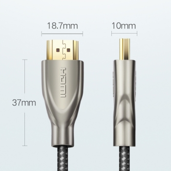 Wytrzymały kabel przewód HDMI 2.0 4K 60Hz w oplocie 1m szary