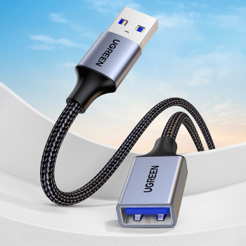 Wytrzymały przedłużacz kabla przewodu USB 3.0 5Gb/s 1m szary