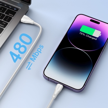 Przewód kabel iPhone Surpass Series USB-C - Lightning 20W 1.2m biały