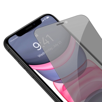 Szkło hartowane do iPhone 11 / XR na cały ekran 0.4mm filtr Anti Spy ZESTAW