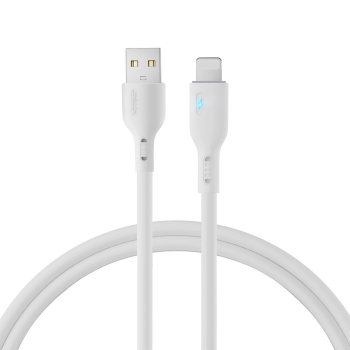 Kabel do iPhone ze wskaźnikiem LED USB - Lightning 2.4A 1.2m biały