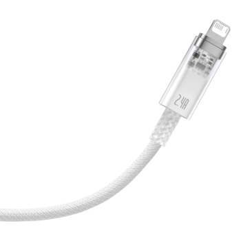 Kabel przewód w oplocie do iPhone Explorer Series USB - Lightning 2.4A 1m biały