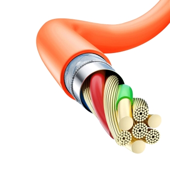 Mocny kabel kątowy do iPhone USB-A - Lightning 30W 1m rotacja 180 pomarańczowy