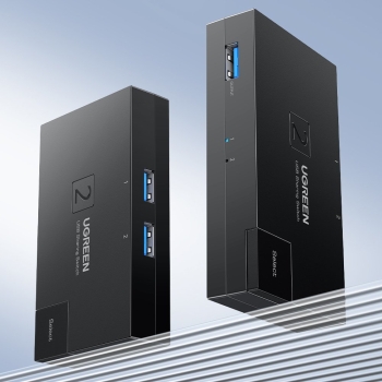 Switch przełącznik USB 3.0 dwukierunkowy na dwa komputery czarny