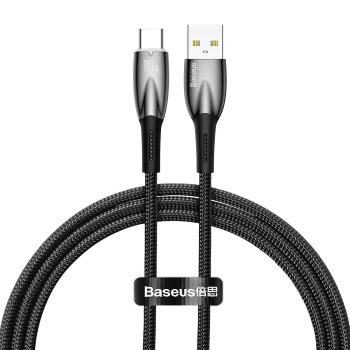 Wytrzymały elastyczny kabel do szybkiego ładowania USB-A - USB-C 100W 1m czarny