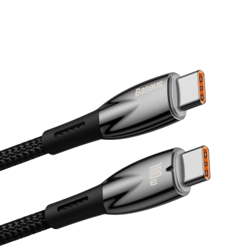 Wytrzymały elastyczny kabel do szybkiego ładowania USB-C 100W 1m czarny