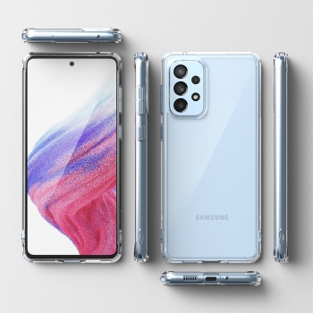 Etui pokrowiec z żelową ramką Galaxy A73 Fusion przezroczysty