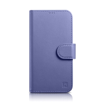 2w1 etui skórzany pokrowiec z klapką iPhone 14 Pro Anti-RFID Wallet Case jasnofioletowy