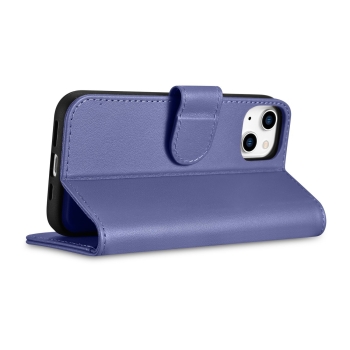 2w1 etui skórzany pokrowiec z klapką iPhone 14 Plus Anti-RFID Wallet Case jasnofioletowy