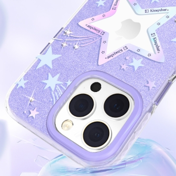 Etui pokrowiec w gwiazdki iPhone 14 Pro Heart Star Series PURPLE STAR