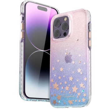 Etui pokrowiec w gwiazdki iPhone 14 Pro Max Heart Star Series ZODIAC