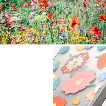 Pancerne etui pokrowiec z żelową ramką iPhone 14 Fusion Design Floral przezroczysty