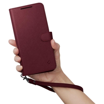 Etui z portfelem i kieszonka na kartę Galaxy S23+ Wallet S Plus burgundowe