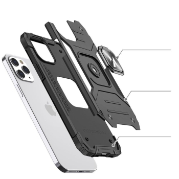 Pancerne etui pokrowiec + magnetyczny uchwyt iPhone 13 mini Ring Armor niebieski