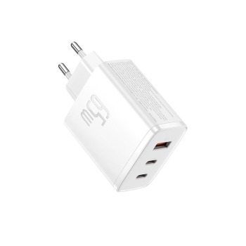 Ładowarka sieciowa GaN Cube Pro 65W 2x USB-C USB-A biała