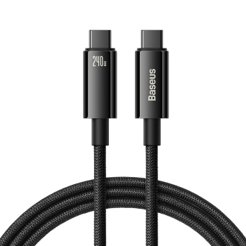 Kabel przewód Tungsten Gold USB-C 480Mb/s 240W 2m czarny