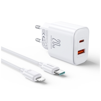 Szybka ładowarka sieciowa 20W USB-C USB-A + kabel do iPhone Lightning 1m