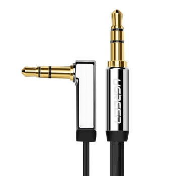 Płaski kabel przewód audio AUX 3.5 mm mini jack 5m srebrny