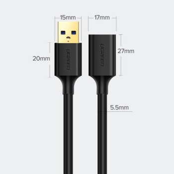 Przedłużacz kabla przewodu USB 3.0 3m czarny