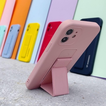 Silikonowe etui z podstawką iPhone 11 Pro Kickstand Case szare