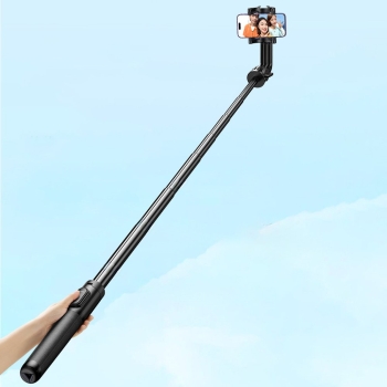 Selfie stick kijek teleskopowy do telefonu ze stojakiem i pilotem Bluetooth 1.5m czarny