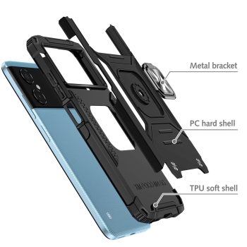 Etui pancerny pokrowiec do Google Pixel 7 Pro uchwyt magnetyczny Ring Armor czarny