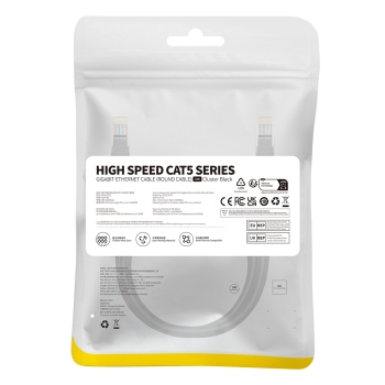 Kabel przewód sieciowy Ethernet Cat 5 RJ-45 1000Mb/s skrętka 1m czarny