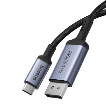 Kabel jednokierunkowy USB-C do DisplayPort 1.4 HD 8K 60Hz 1.5m czarny