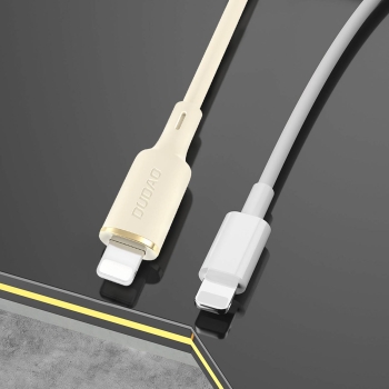 2w1 Kabel przewód wzmacniany SR USB-C - USB-C / Lightning 100W 1.2m beżowy